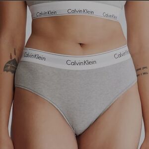 Calvin Klein Women’s Heather Grey Logo Cotton Hipster Underwear
